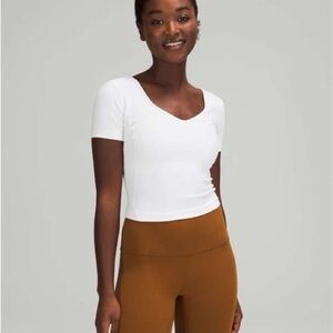 Lululemon  Align white crop t shirt